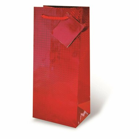 WRAP-ART 1.75 Litre Red Foil Printed paper Bag with Plastic Rope Handle 17467